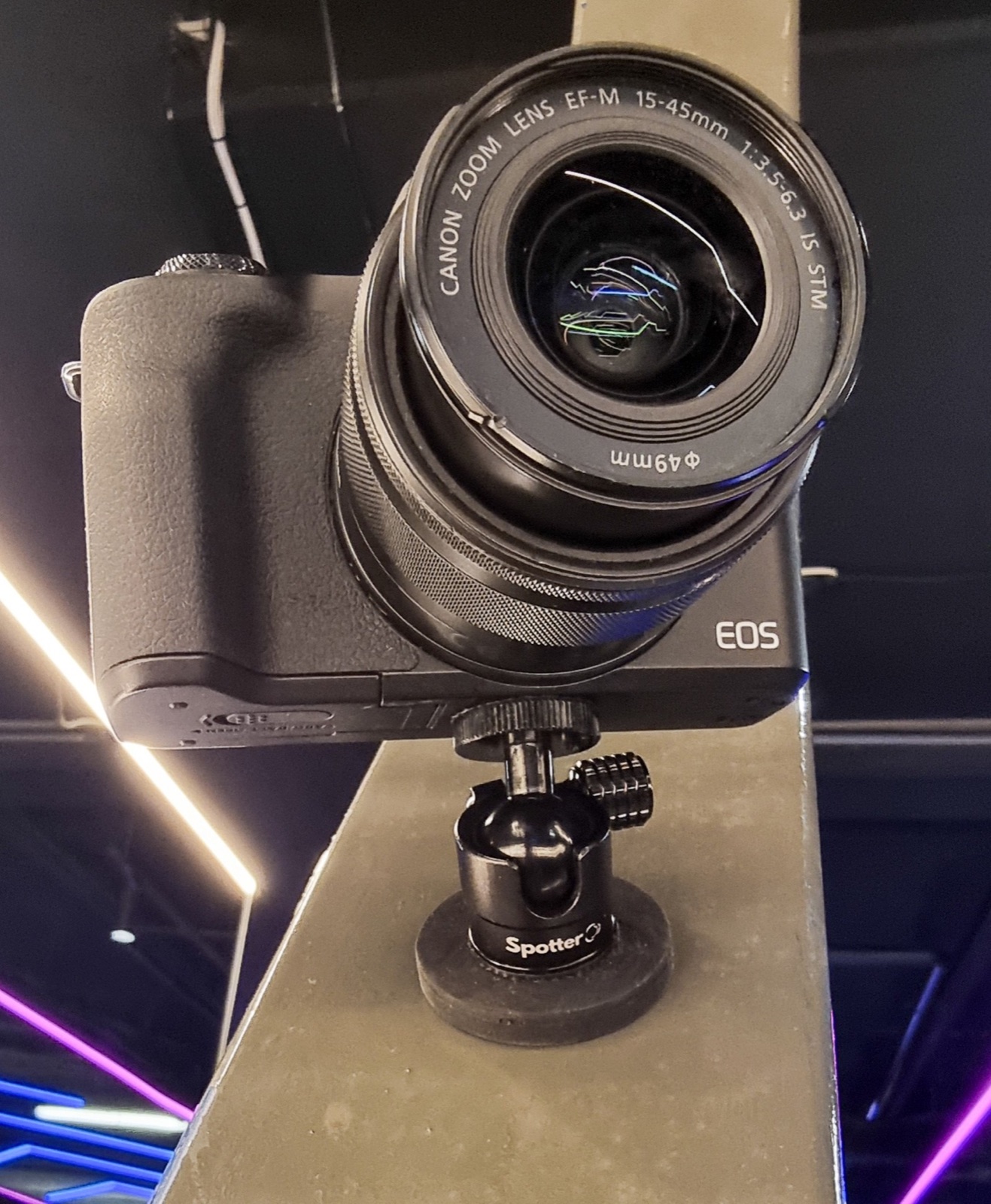 Camera attached to a steel surface using the Pocket Mount